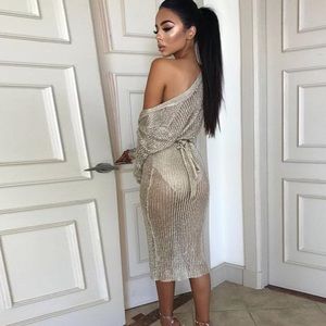 Women Knitted Stretchable Evening Dress